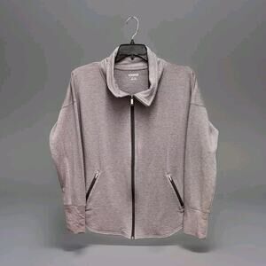 OGIO Jacket Womens Gray Modal Blend Curved Round Hem XL Zip Pockets Soft